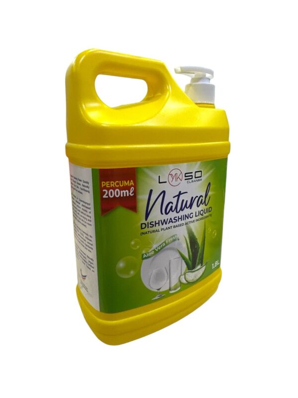 LYKSO Natural 1.8kg + PERCUMA 200ML Dishwash Liquid Aloe Vera Fresh - Image 2
