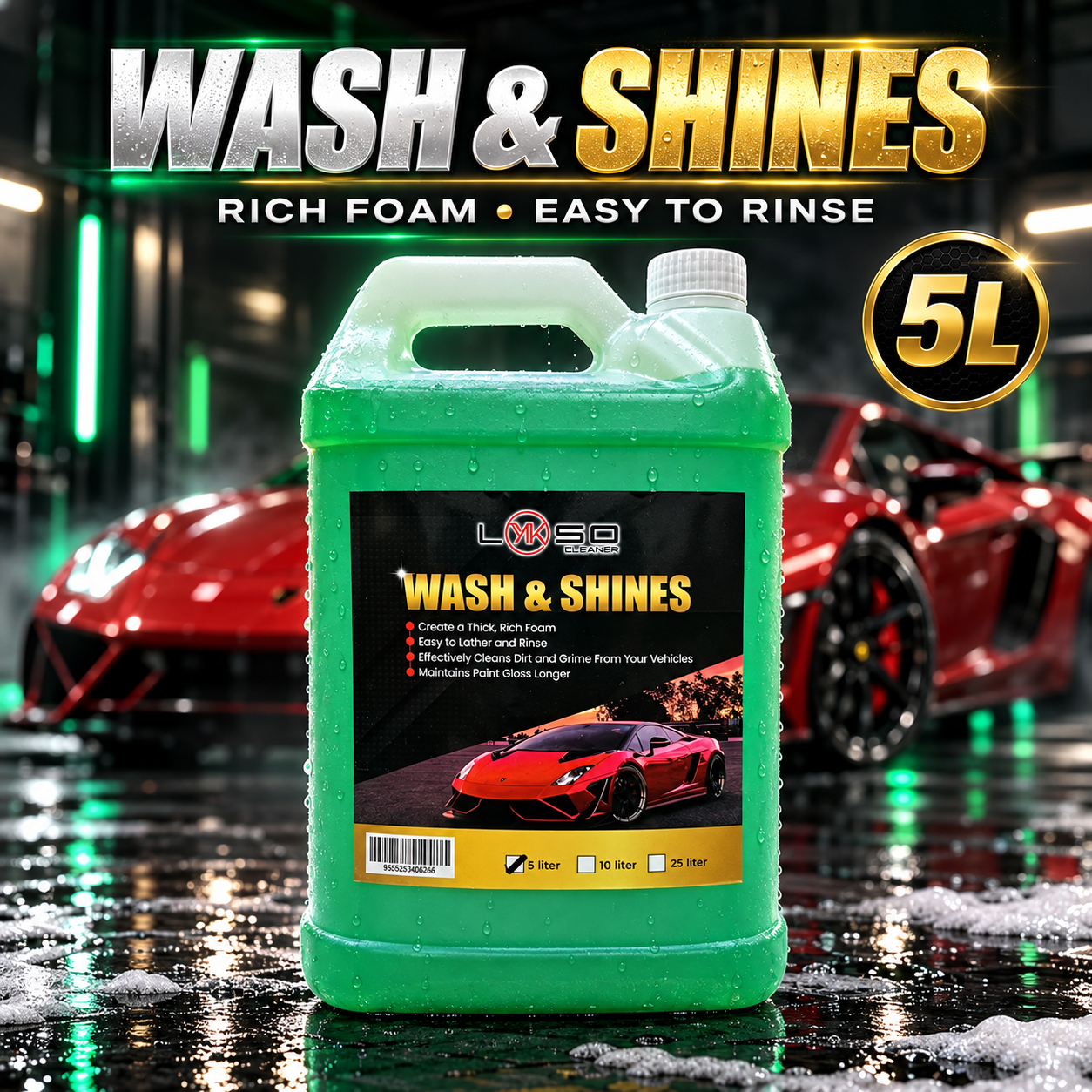 LYKSO Car Shampoo Wash & Shine 5LITER