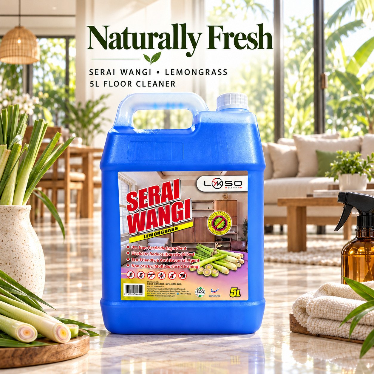 LYKSO Multipurpose Anti-Bacterial Floor Cleaner 5L