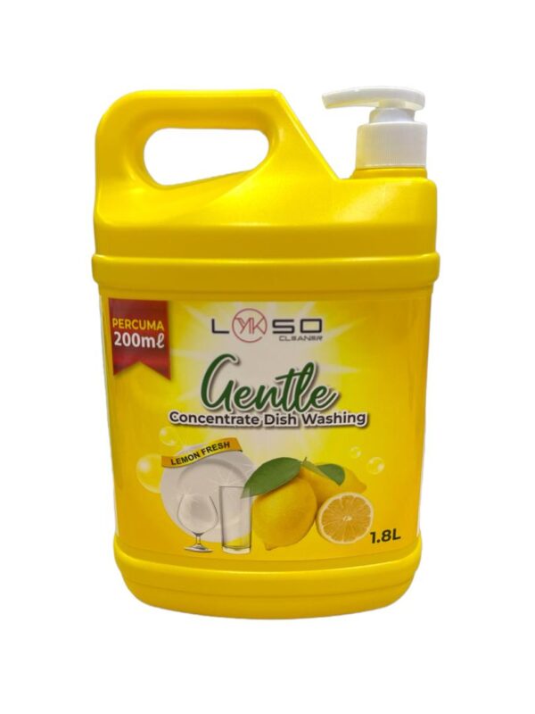 LYKSO Natural 1.8kg + PERCUMA 200ML Dishwash Liquid Lemon Fresh