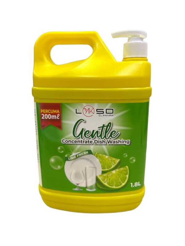 LYKSO Natural 1.8kg + PERCUMA 200ML Dishwash Liquid Lime Fresh