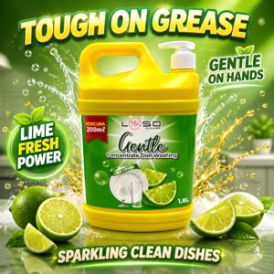 LYKSO Dishwash Liquid Fizzy Lime Fresh 1.8kg + 200ML FREE